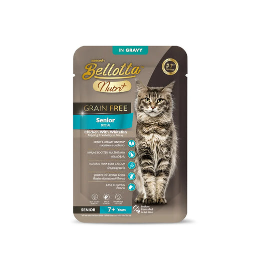 Bellotta Nutri+ Pouch Senior Special Chicken Whitefish in Gravy.