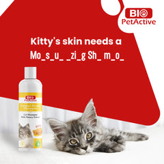 Natural cat wash, Bio Pet, with real honey for healthy skin.