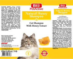 Natural honey shampoo, Bio Pet, safe for all breeds and easy to use.