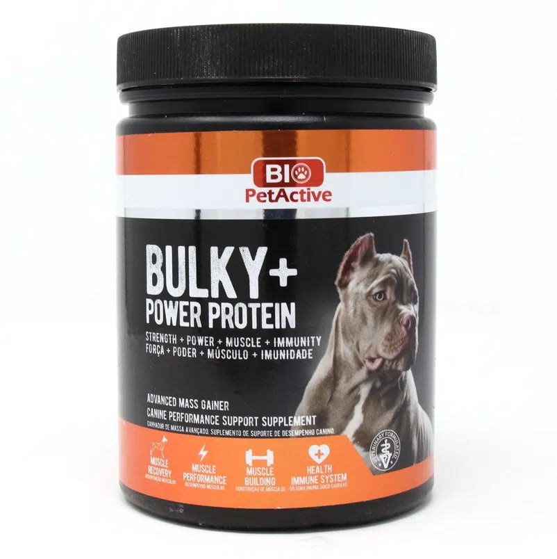 Bio Pet Active Muscle Builder, protein powder for strong, active dogs daily.