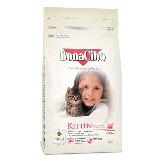 Bonacibo Kitten Food Chicken With Anchovy and Rice, 1.5kg.