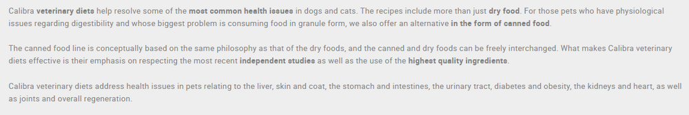 Calibra Struvite Urinary Dog Food.