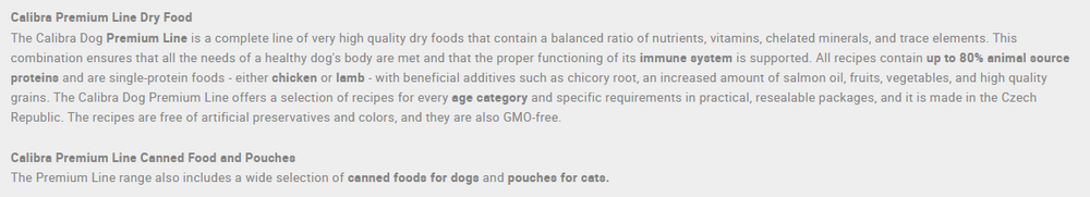 Calibra Dog Food Premium Line Sensitive.