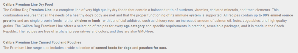 Calibra Dog Food Premium Line Senior & Light.