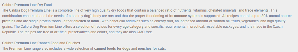 Calibra Junior Large Breed Dog Food.