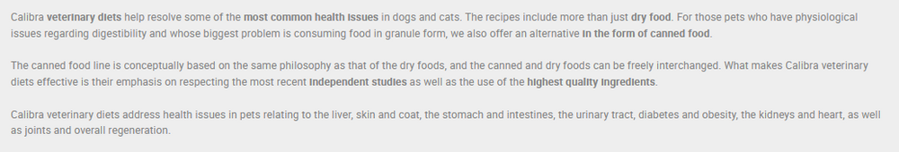 Calibra Hypoallergenic Wet Dog Food.