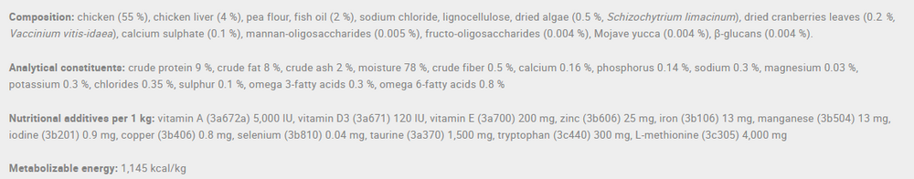 Calibra Struvite Wet Cat Food.