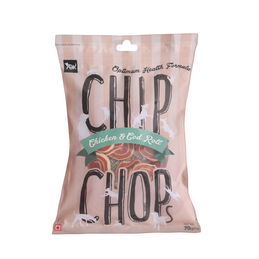 Chip Chops Chicken and Codfish Rolls Dog Treats.