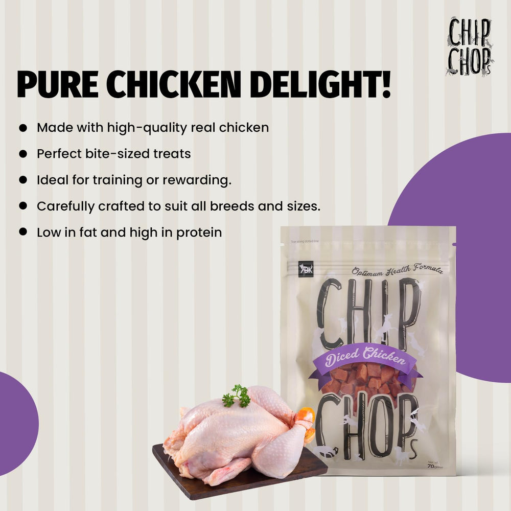 Chip Chops Diced Chicken Dog Treats.