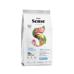 Dibaq sense puppy food, turkey and salmon recipe.