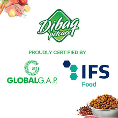 Grain free adult dog food, Dibaq brand.