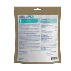Product packaging with a label on a white background