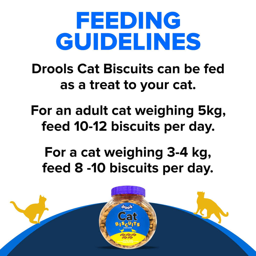 Drools Cat Treat Biscuits – Real Chicken Flavor – 400g Jar.