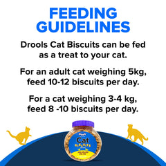 Drools Cat Treat Biscuits – Real Chicken Flavor – 400g Jar.