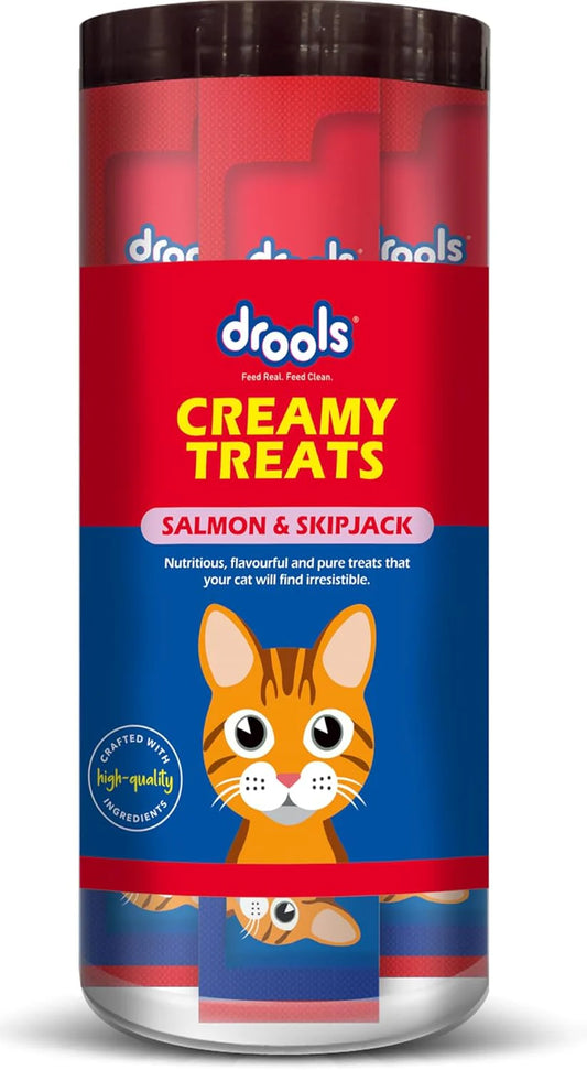 Drools Salmon & Skipjack Creamy Cat Treats.