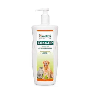 Himalaya Erina-EP shampoo bottle for pets on a white background