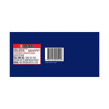 Purina label with a barcode on a blue background