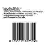 Bar code and text on a white background indicating import and distribution details.