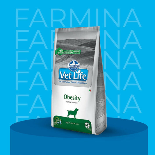 Farmina Vet Life Obesity Dog Food, for overweight dogs.