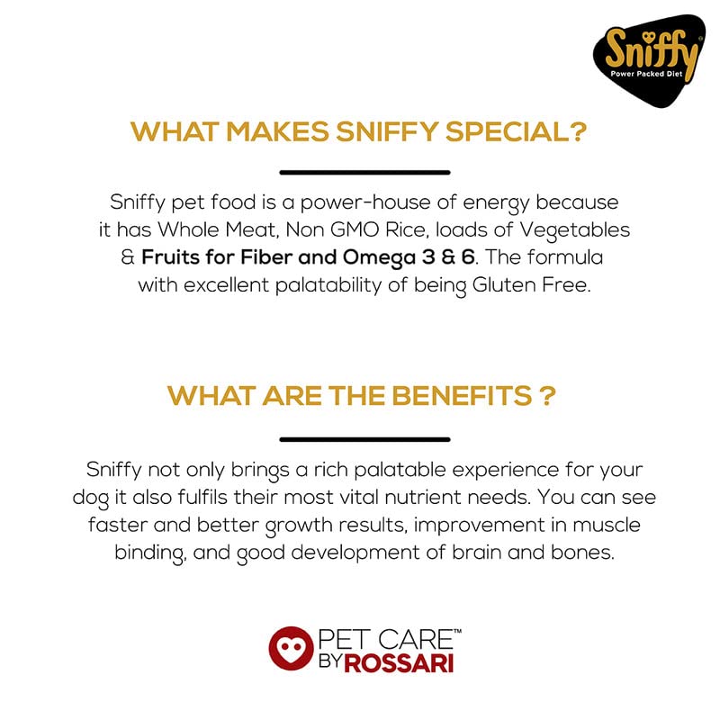Feeding guide image, showing recommended portions of Sniffy food.

