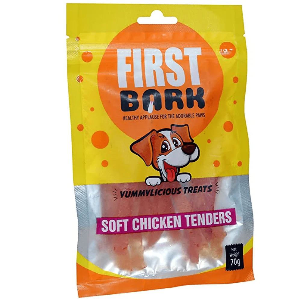 First Bark Soft Chicken Tenders Dog Treats, 70g.