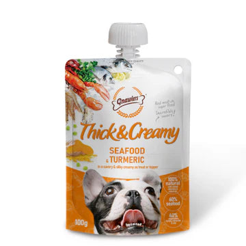 Gnawlers Seafood and Turmeric Thick and Creamy Dog Treats.