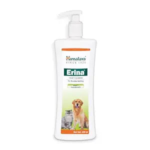 Himalaya Erina pet shampoo bottle on a white background