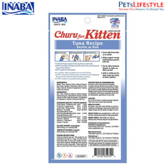 INABA Churu for Kitten Tuna Recipe packaging on a white background