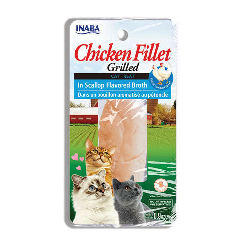 INABA Churu Chicken Fillet Chicken In Scallop Broth Cat Treats USA554A, 25 g (Pack of 1).