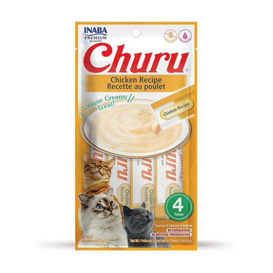 INABA Churu Chicken Recipe Lickable Purée Natural Cat Treats USA603A, 56 g.
