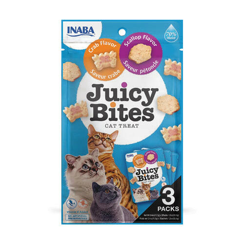 INABA Churu Juicy Bites Scallop and Crab Flavor Cat Treats USA703A, 33.9 g (Pack of 1).