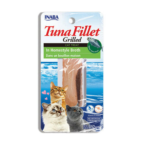 INABA Churu Tuna Fillet Tuna Home Style Broth Cat Treats USA503A, 15 g (Pack of 1).