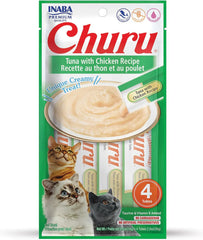 INABA Churu Tuna Recipe Lickable Purée Natural Cat Treats USA601A, 56 g (Pack of 1).