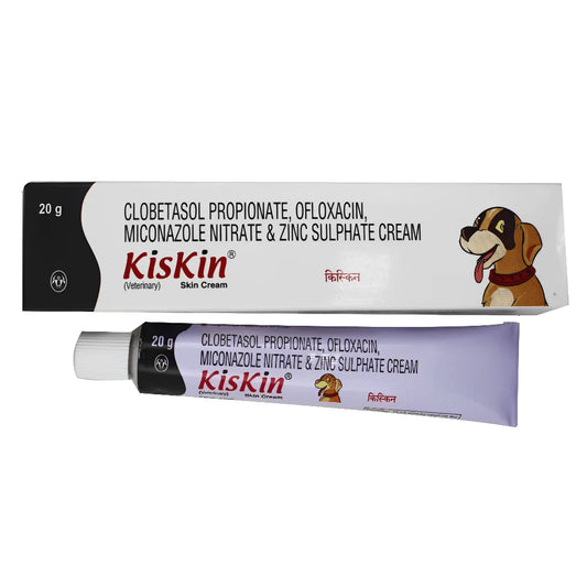 KisKin skin cream tube with packaging on a white background