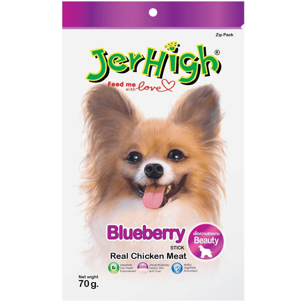 Jerhigh Blueberry Chicken Dog Treat - 70g.