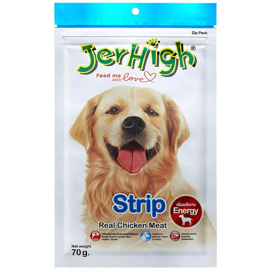 Jerhigh Chicken Strip Dog Treats - 70g.