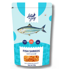 Lick in Joy Soft Cat Jerky All Life Stages Cat Treats, Fish Shreds, 35 g.