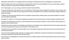 Adult chicken dog food, low grain.