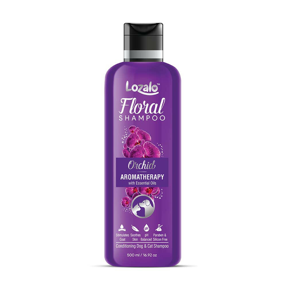 Lozalo Floral Pet Shampoo Effective Cleansing for Smelly Dogs and Cats (Orchid Fragrance).