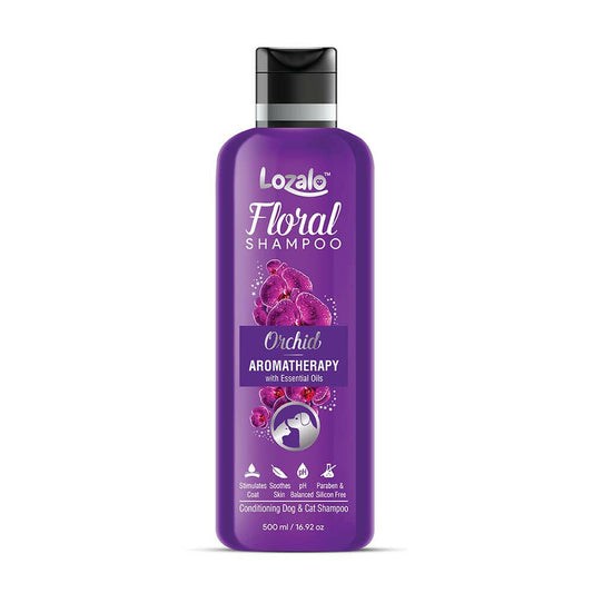 Lozalo Floral Pet Shampoo Effective Cleansing for Smelly Dogs and Cats (Orchid Fragrance).
