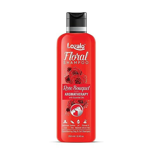 Lozalo Floral Pet Shampoo Rose Bouquet Fragrance - Cats & Dogs, 500ml.