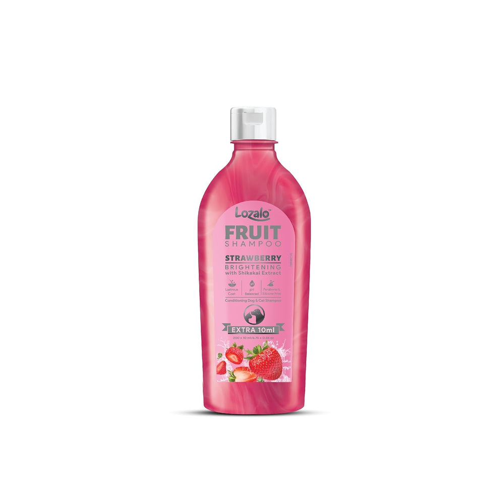 Lozalo Strawberry Shampoo, gentle conditioning for dogs and cats.