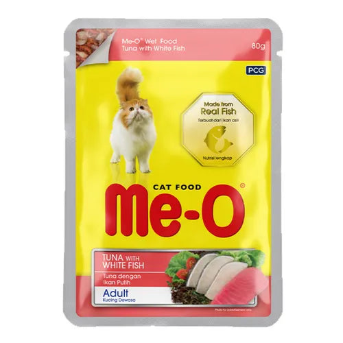 Me O Tuna & White Fish In Jelly Adult Cat Wet Food