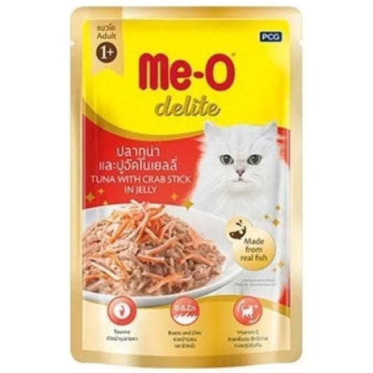 MeO Delite Cat Food Tuna with Crab Sticks in Jelly.
