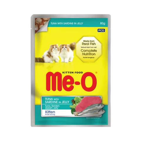 MeO Tuna with Sardine in Jelly Adult Wet Cat Food.