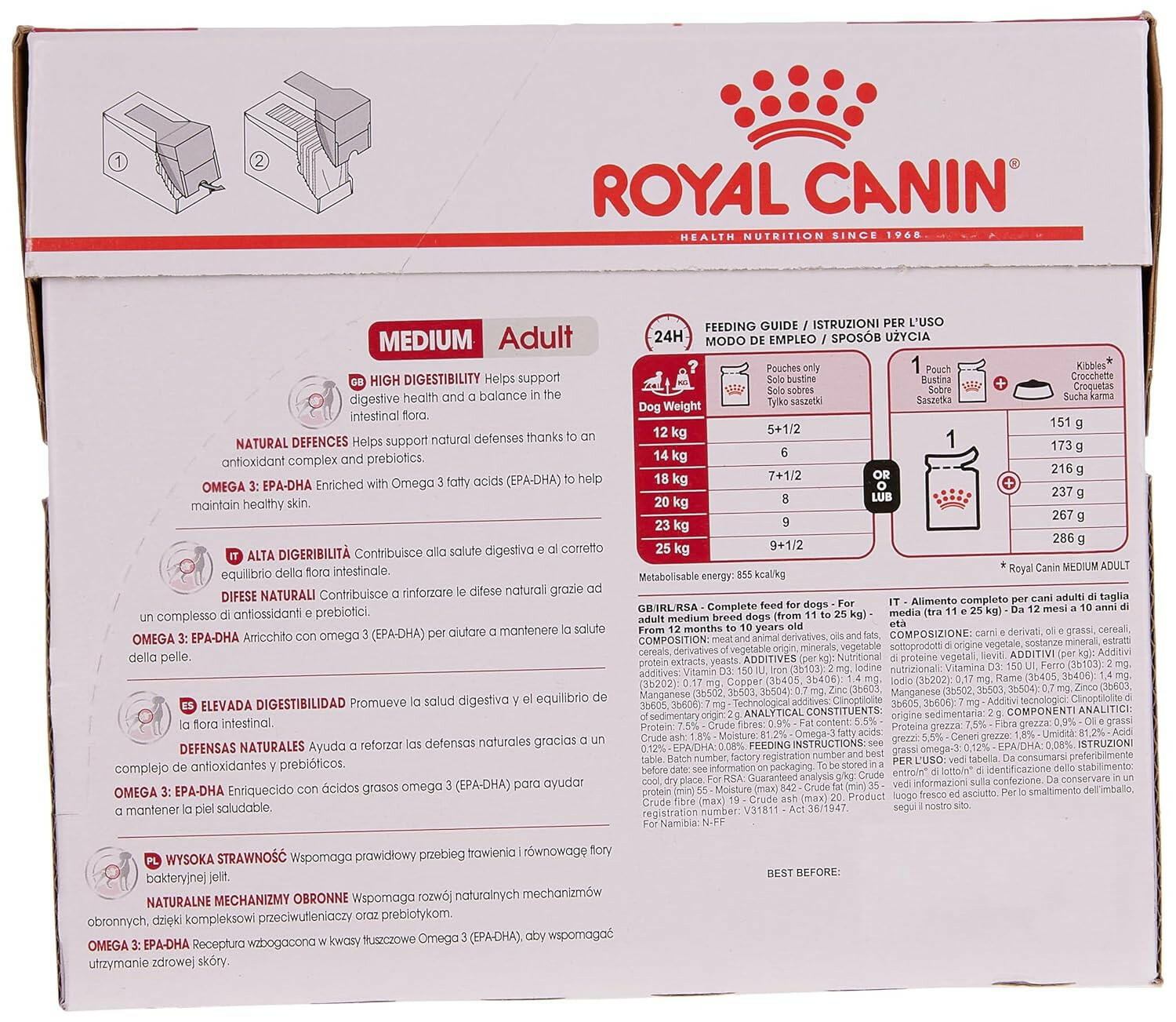 Royal Canin Medium Adult Wet Dog Food.
