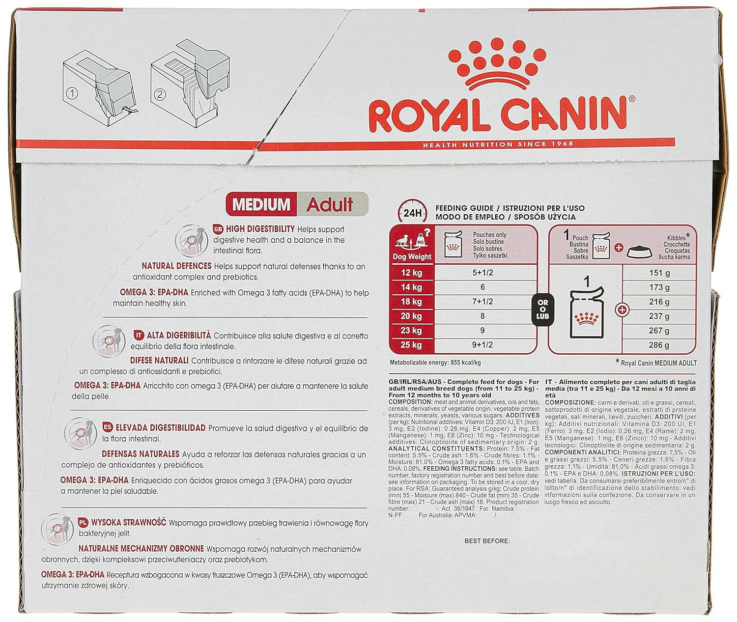 Royal Canin Medium Adult Wet Dog Food.