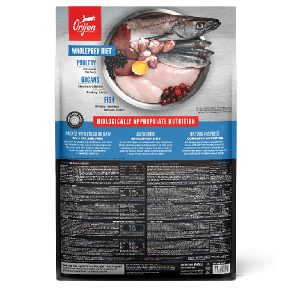 Orijen Original, WholePrey diet, natural vitamins and minerals for adult dogs, daily.
