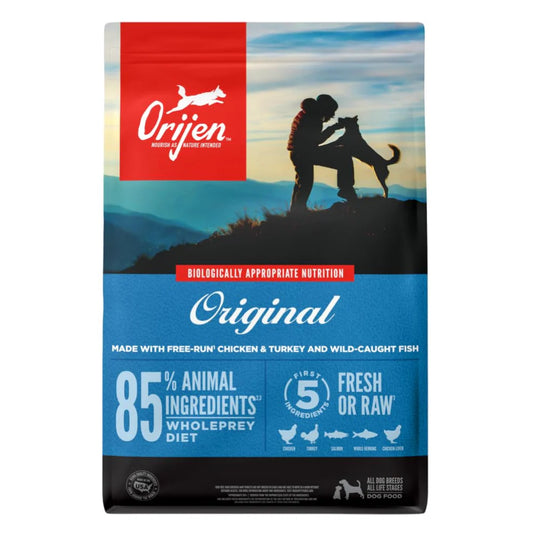 Orijen Original Dog Food, natural, high-protein formula for adult dogs, daily.
