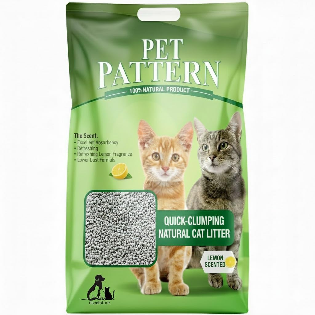 Pet Pattern cat litter package with two cats on a green background